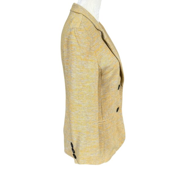 Cartonnier Anthropologie woman's knit 3/4 sleeve blazer in mustard yellow small - Picture 3 of 10